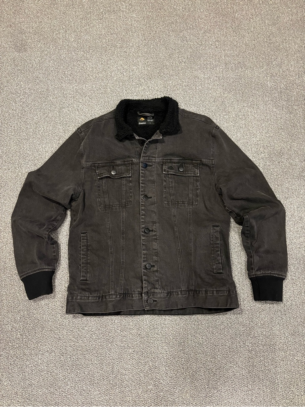 Emerica Sherpa Lined Black Denim Wash Jacket